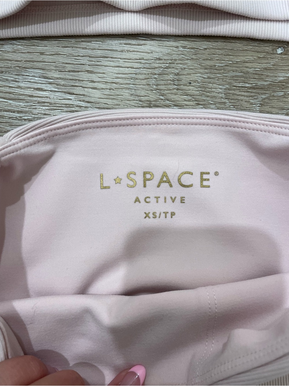 L*Space Two-Piece Active Set Light Pink Sports Bra and Biker Shorts Workout XS - Picture 5 of 9